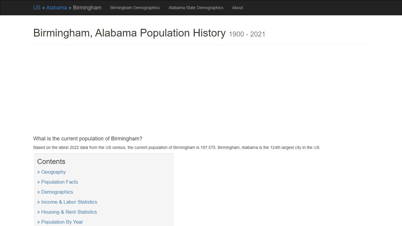 Birmingham, Alabama Population History | 1900 - 2021 - Biggest US Cities